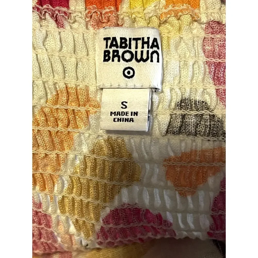 Tabitha Brown X Target Botanical print puff sleeve Mini Dress - Picture 6 of 8